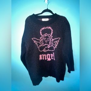 Oversized black angel sweater from Cider